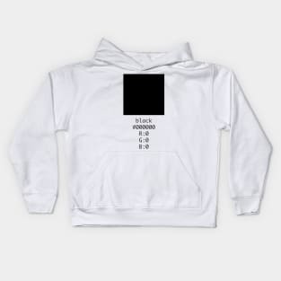 Black Hex and RGB Code Kids Hoodie